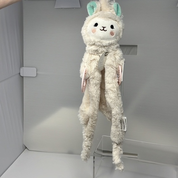 Bella Tunno Happy Sidekick Loretta the Llama Lovey Rattle Plush Security Blanket - Picture 4 of 13